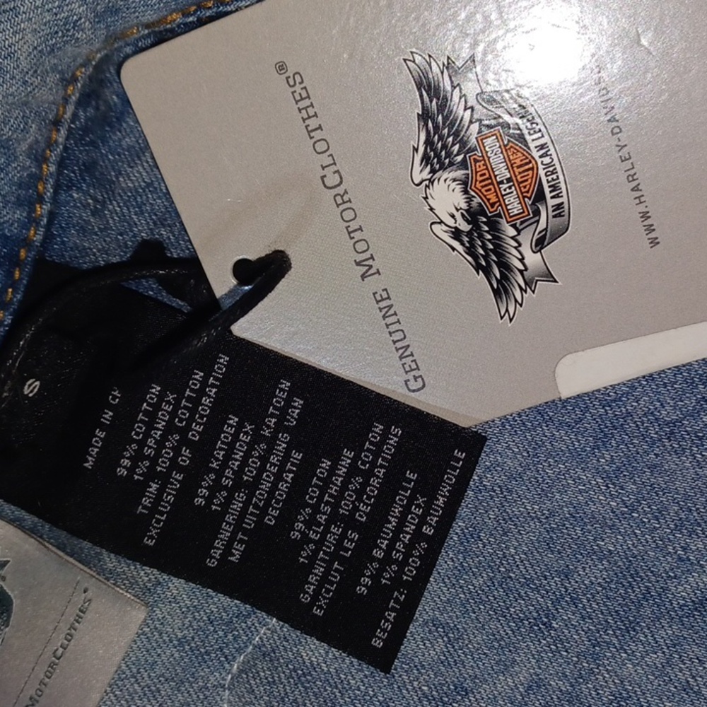Harley Davidson Vest Women's Motorcycle Skull Denim Biker Small - Picture 8 of 8